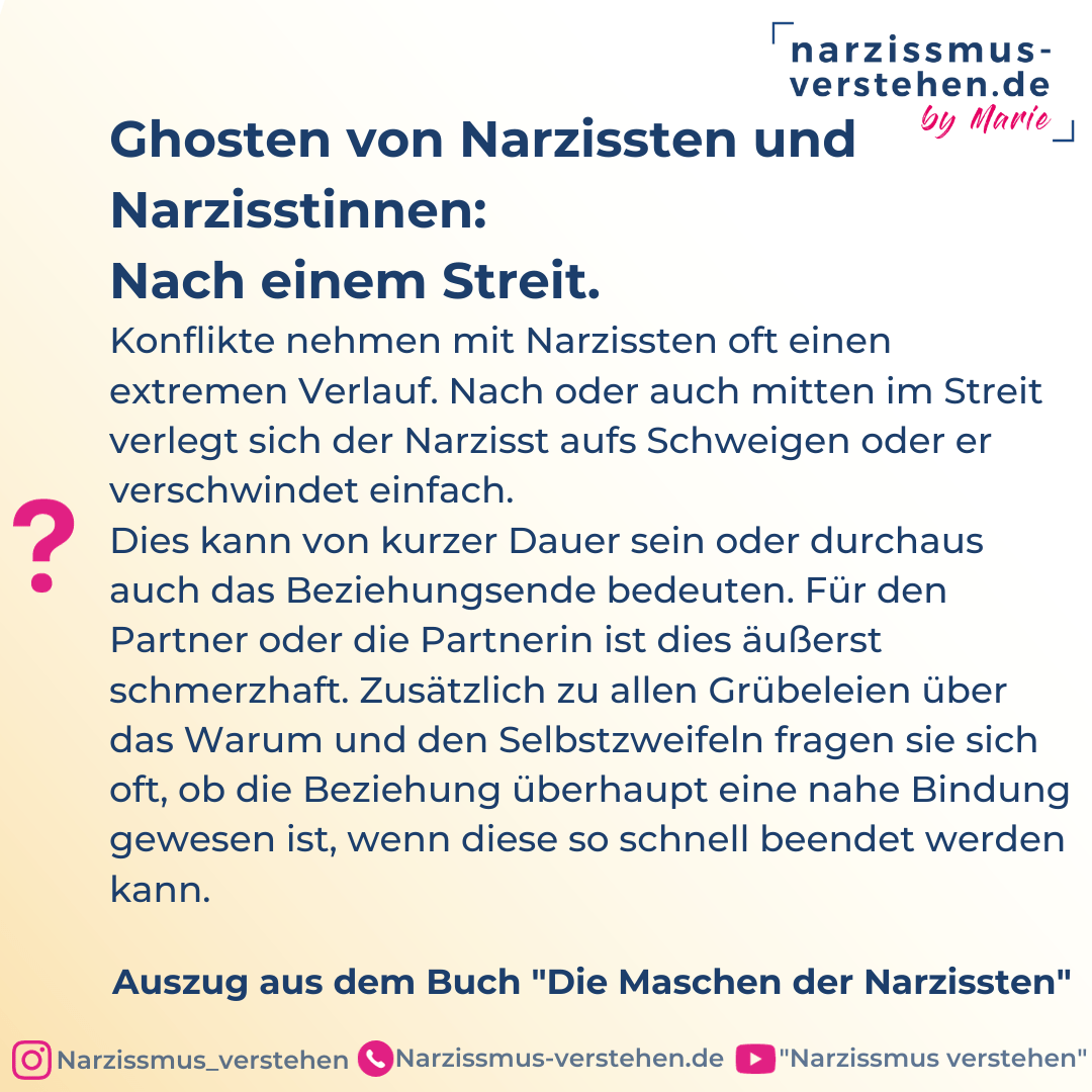 Ghosten von Narzissten und Narzisstinnen